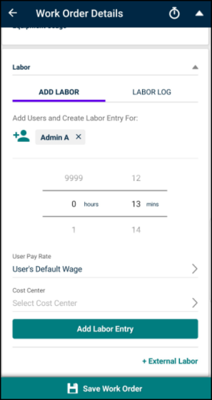 Work Order Details mobile app screen with Brightly brand