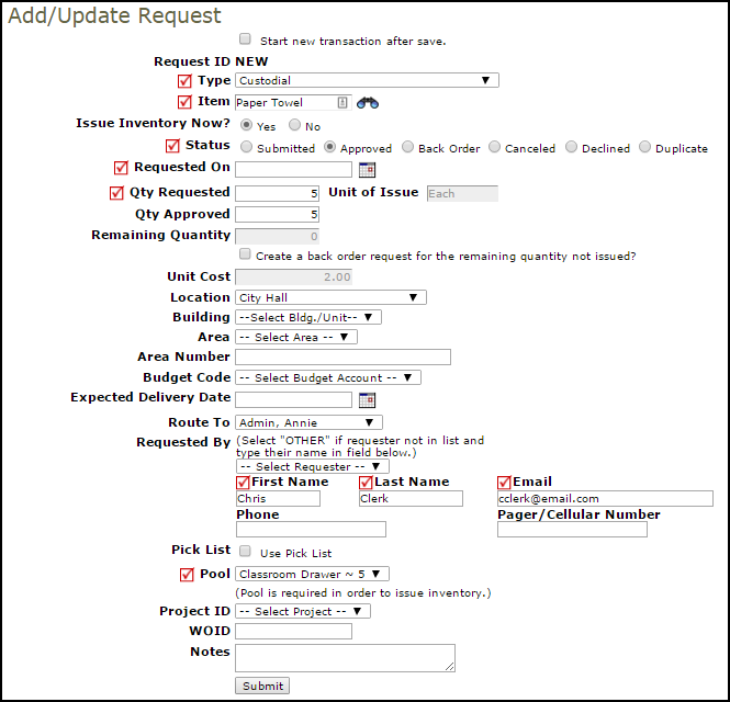 Request Transactions